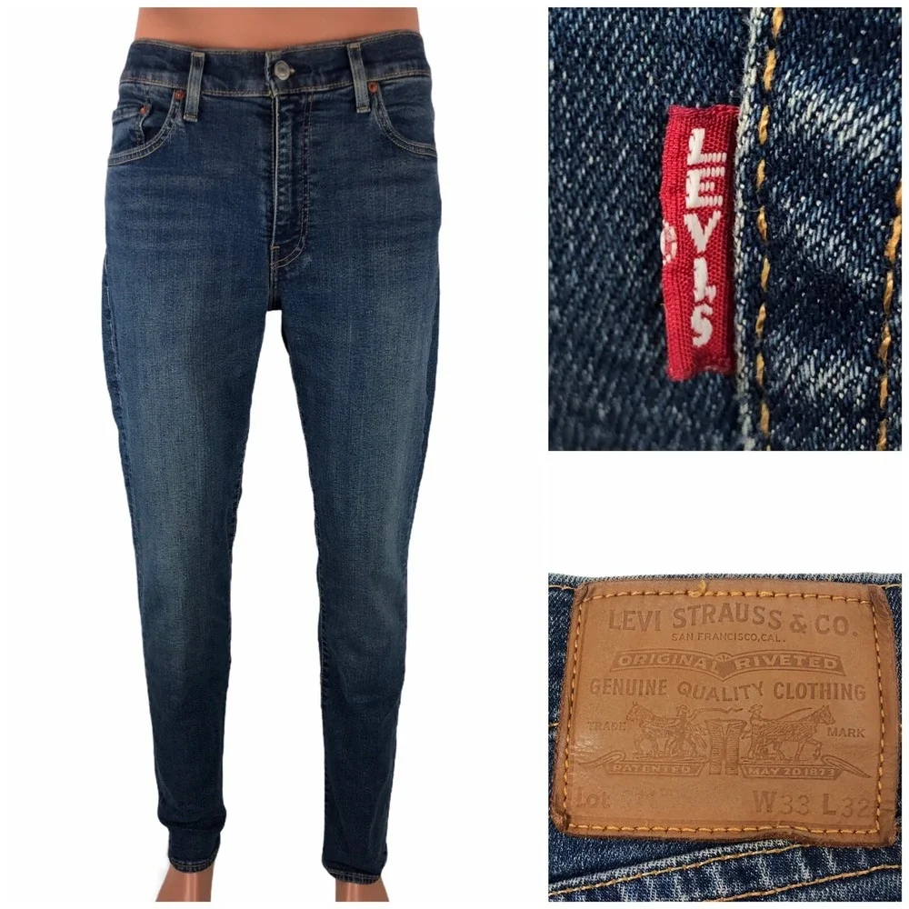 Levis 511 Big E Men 33x32 Jeans Flex Slim Fit WaterLess 31x31 (actual) EUC